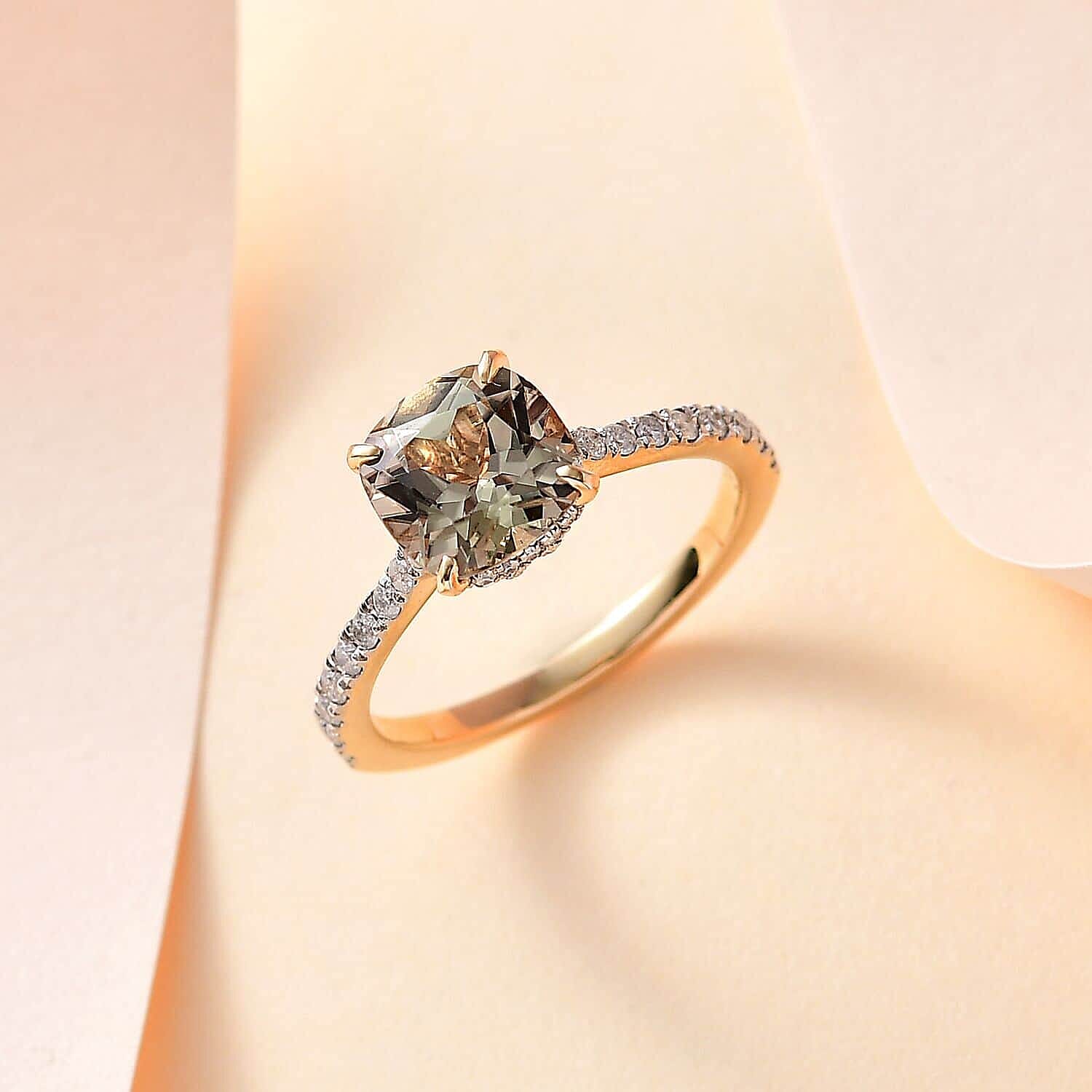 14K Yellow Gold AAA Turkizite and G-H I3 Diamond Ring (Size 10.0) 2.75 ctw