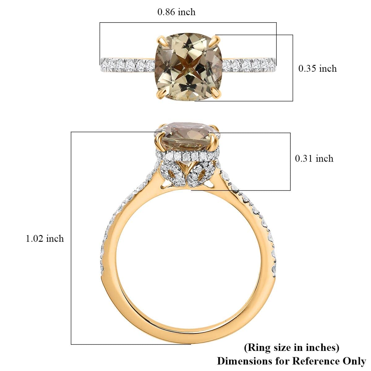 14K Yellow Gold AAA Turkizite and G-H I3 Diamond Ring (Size 7.0) 2.75 ctw image number 5