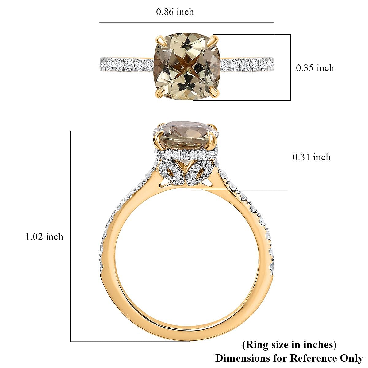 14K Yellow Gold AAA Turkizite and G-H I3 Diamond Ring (Size 9.0) 2.75 ctw image number 5