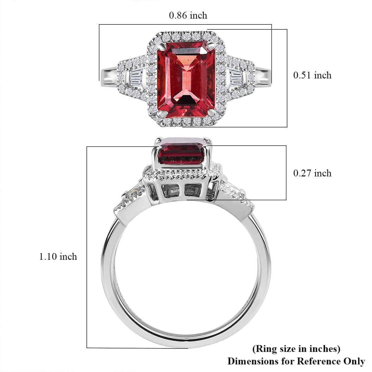 Doorbuster Rhapsody 950 Platinum AAAA Ouro Fino Rubellite and E-F VS2 Diamond Ring (Size 10.0) 6.70 Grams 3.00 ctw (Del. in 5-7 Days) image number 5