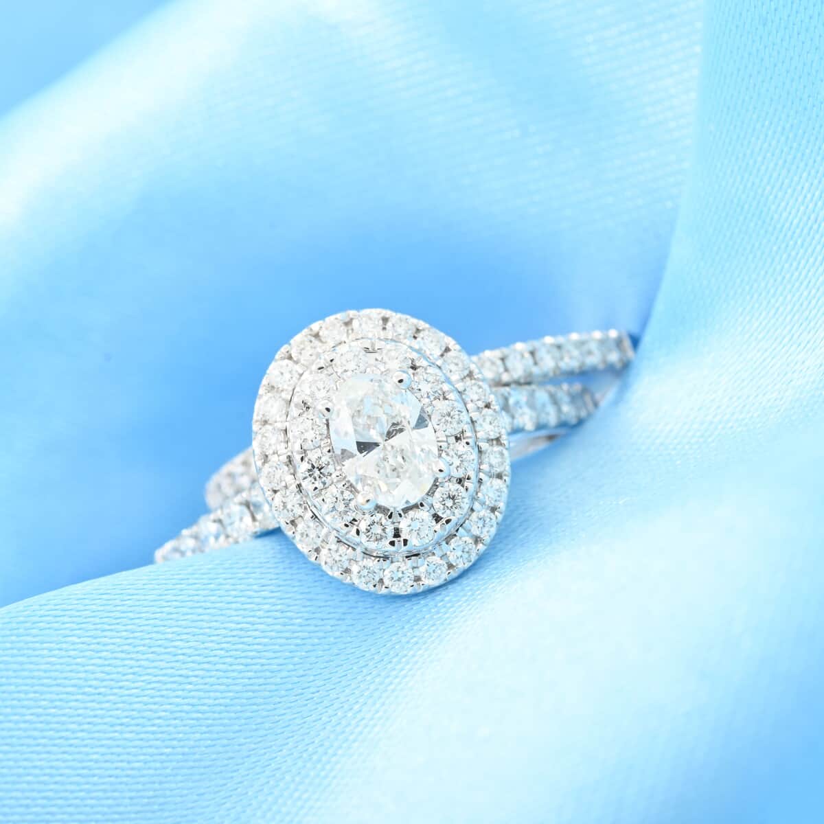 14K White Gold G-H SI1-SI2 Diamond Bridal Set (Size 7.0) 4.10 Grams 1.00 ctw image number 1