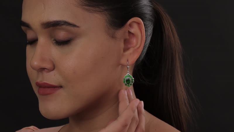 TLV Chrome Diopside Lever Back Earrings in Platinum Over Sterling Silver 5.30 ctw