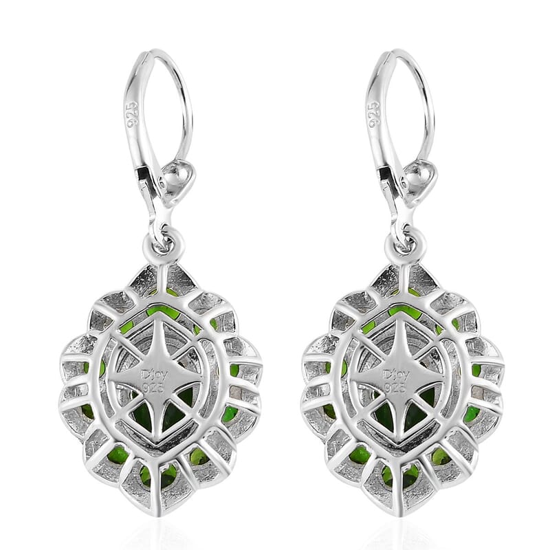 Chrome Diopside Lever Back Earrings in Platinum Over Sterling Silver 5.30 ctw