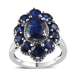 Masoala Sapphire (FF) Ring in Platinum Over Sterling Silver (Size 5.0) 6.85 ctw