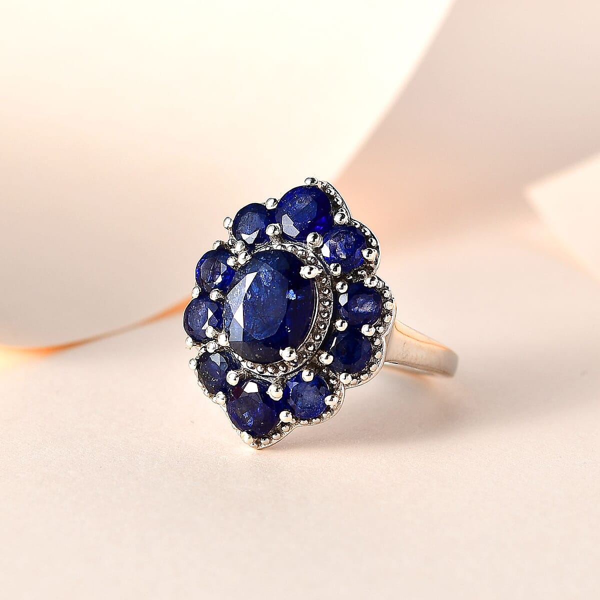 Masoala Sapphire (FF) Ring in Platinum Over Sterling Silver (Size 5.0) 6.85 ctw image number 1