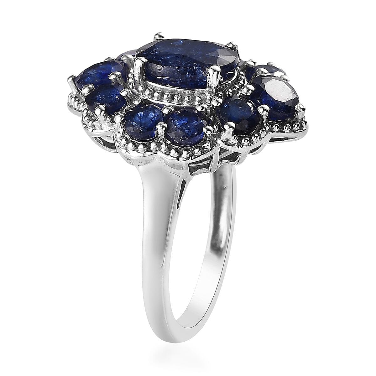 Masoala Sapphire (FF) Ring in Platinum Over Sterling Silver (Size 5.0) 6.85 ctw image number 3