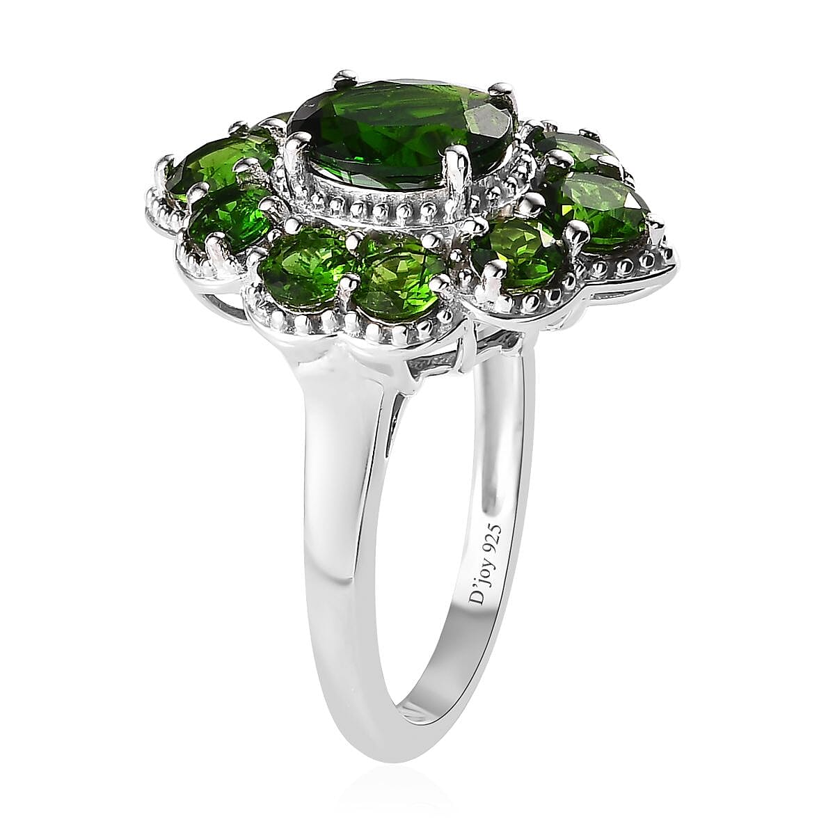 Chrome Diopside Ring in Platinum Over Sterling Silver (Size 6.0) 4.40 ctw image number 3