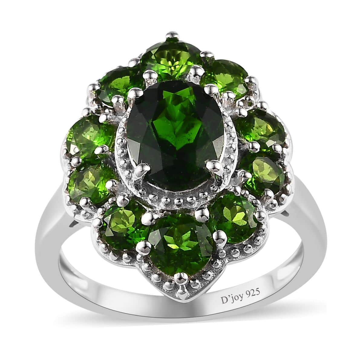 Chrome Diopside Ring in Platinum Over Sterling Silver (Size 8.0) 4.40 ctw image number 0