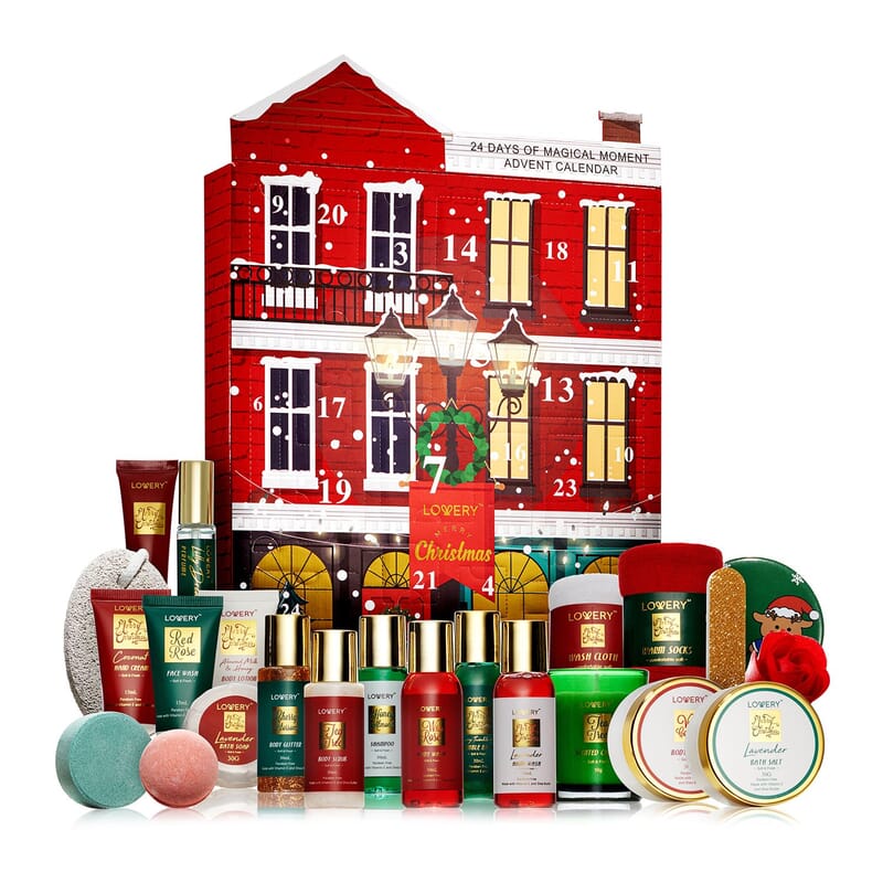 LOVERY 2023 Limited Edition Advent Calendar- 24pc Christmas Countdown Body Care Set
