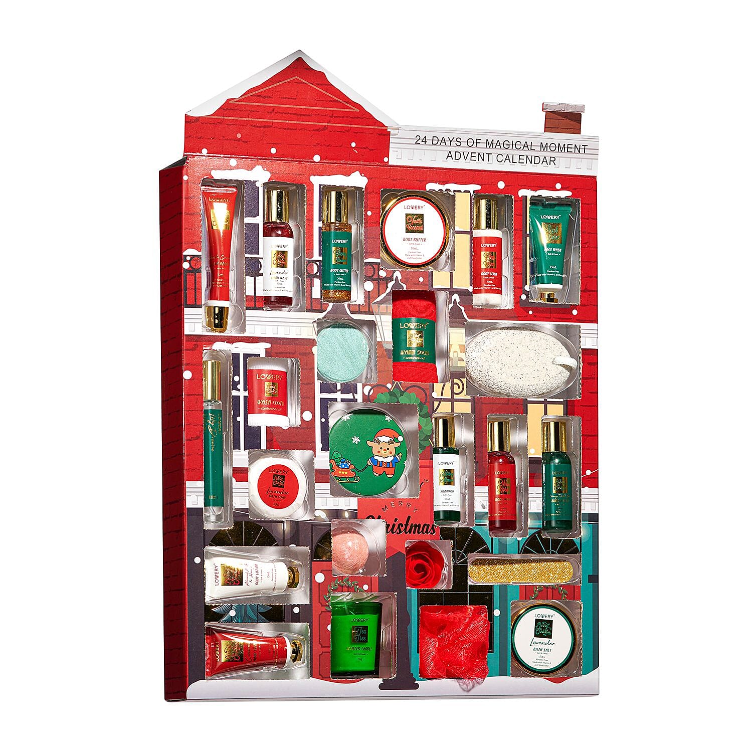 LOVERY 2023 Limited Edition Advent Calendar- 24pc Christmas Countdown Body Care Set
