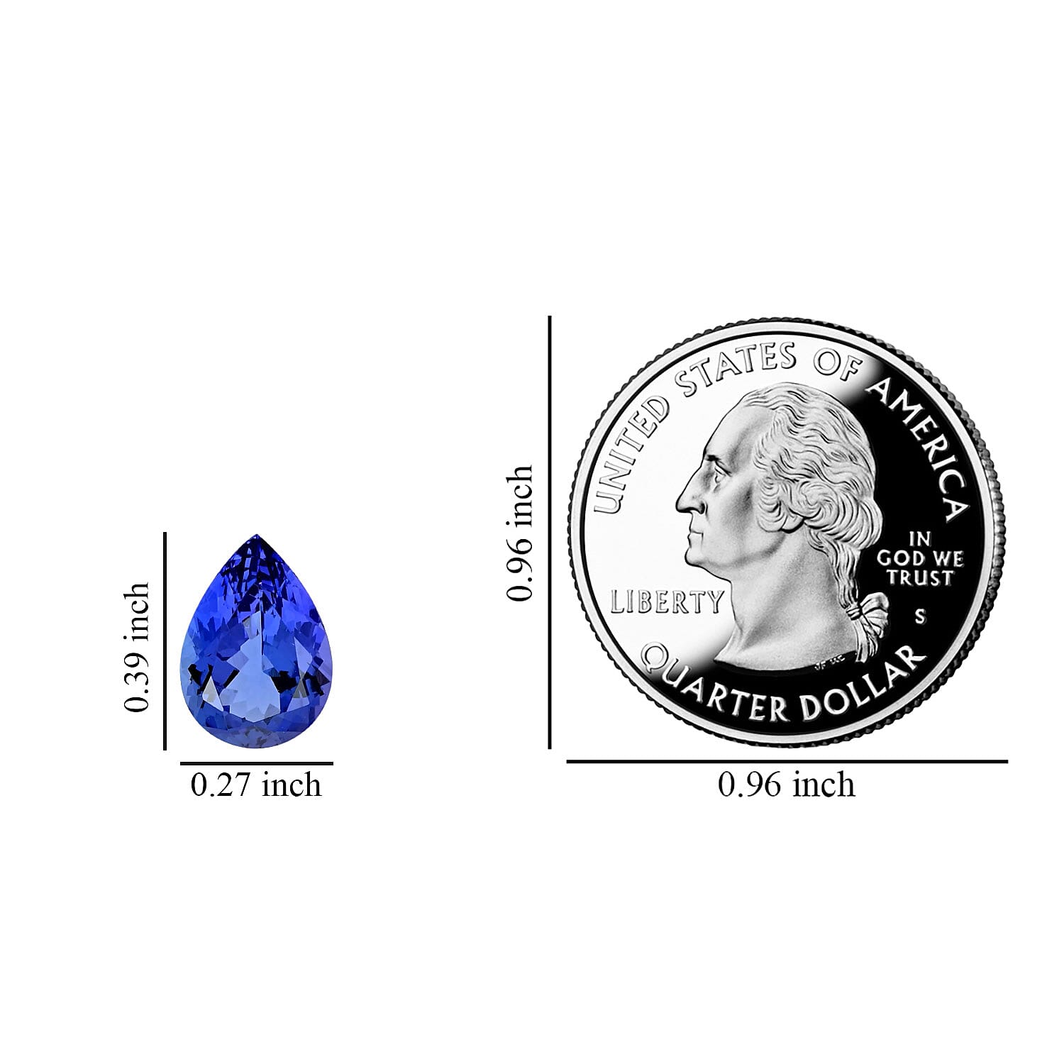 Certified & Appraised AAAA Tanzanite (Pear 10x7 mm) 2.00 ctw - Picture 5 of 9