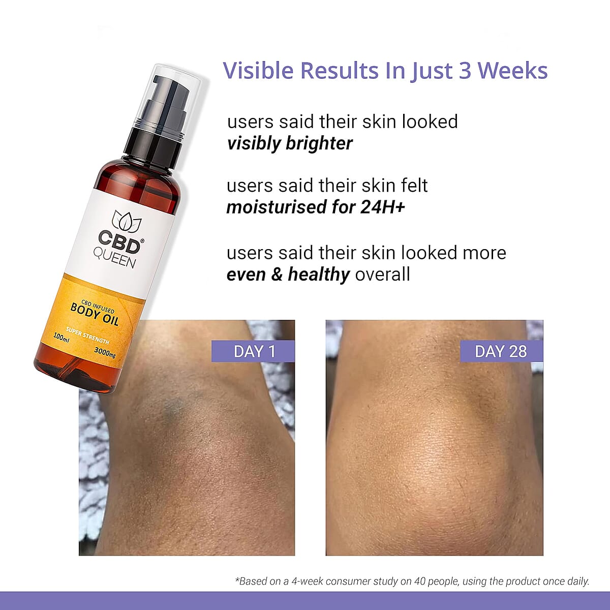 CBD Queen Super Strength 300MG Body Oil (100ml) image number 4