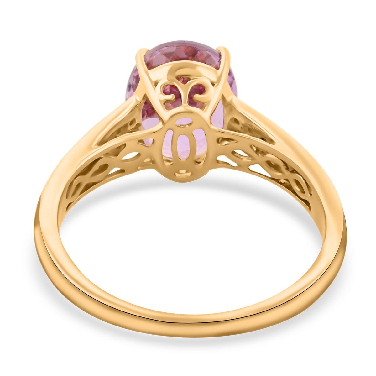 Luxoro AAAA Patroke Kunzite and G-H I2 Diamond 3.65 ctw Ring in 14K Yellow Gold (Size 9.5) image number 4