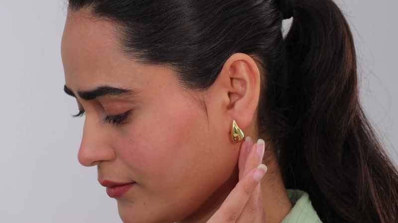 Vermeil Yellow Gold Over Sterling Silver Tear Drop Water Drop Earrings 6.80 Grams