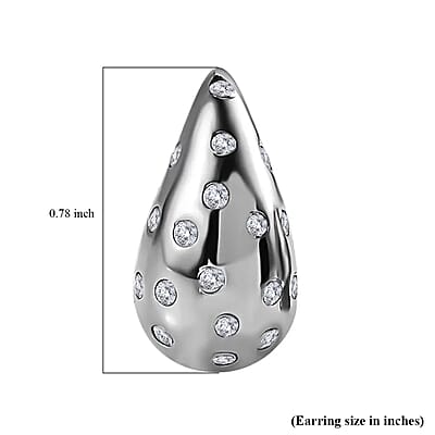 D'Joy Moissanite 1.00 ctw Raindrop Statement Earrings in Platinum Over Sterling Silver