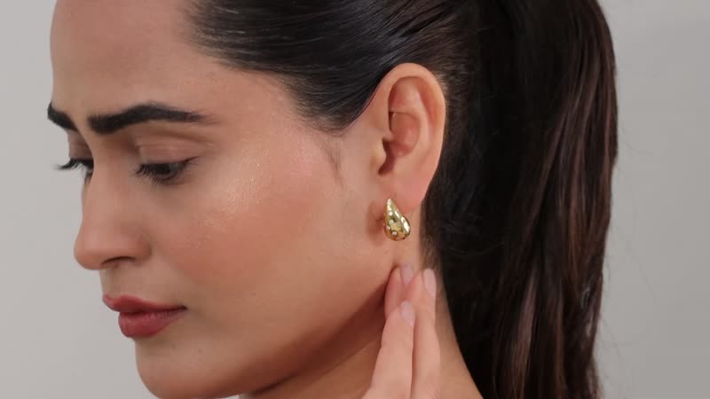 Moissanite Rain Drop Tear Drop Statement Earrings in Platinum Over Sterling Silver 1.00 ctw