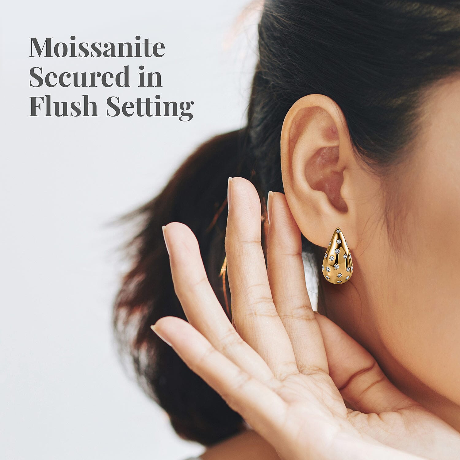 Buy Moissanite 1.00 ctw Raindrop Statement Earrings in