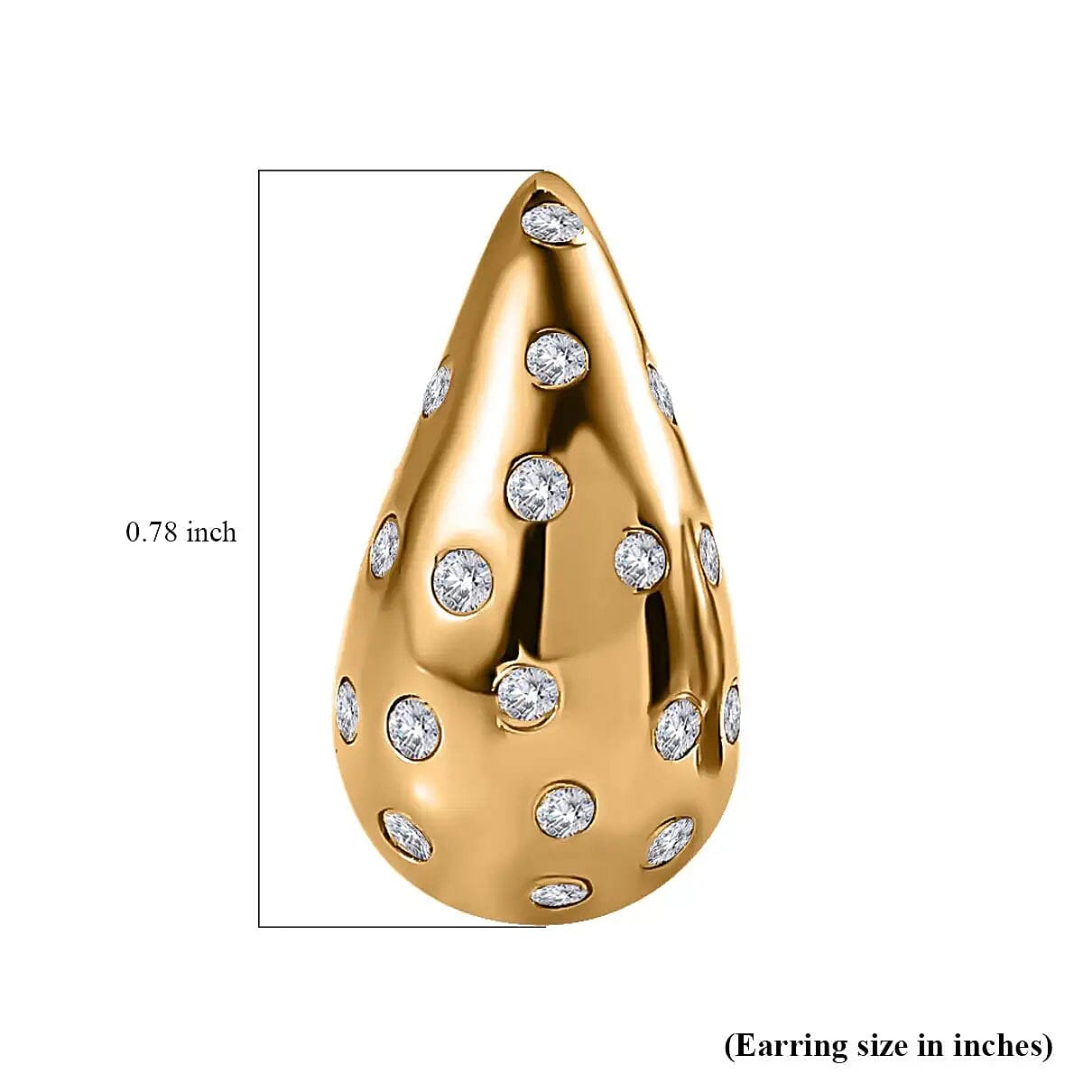 D'Joy Moissanite 1.00 ctw Raindrop Statement Earrings in Vermeil Yellow Gold Over Sterling Silver