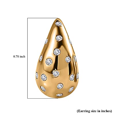 D'Joy Moissanite 1.00 ctw Raindrop Statement Earrings in Vermeil Yellow Gold Over Sterling Silver