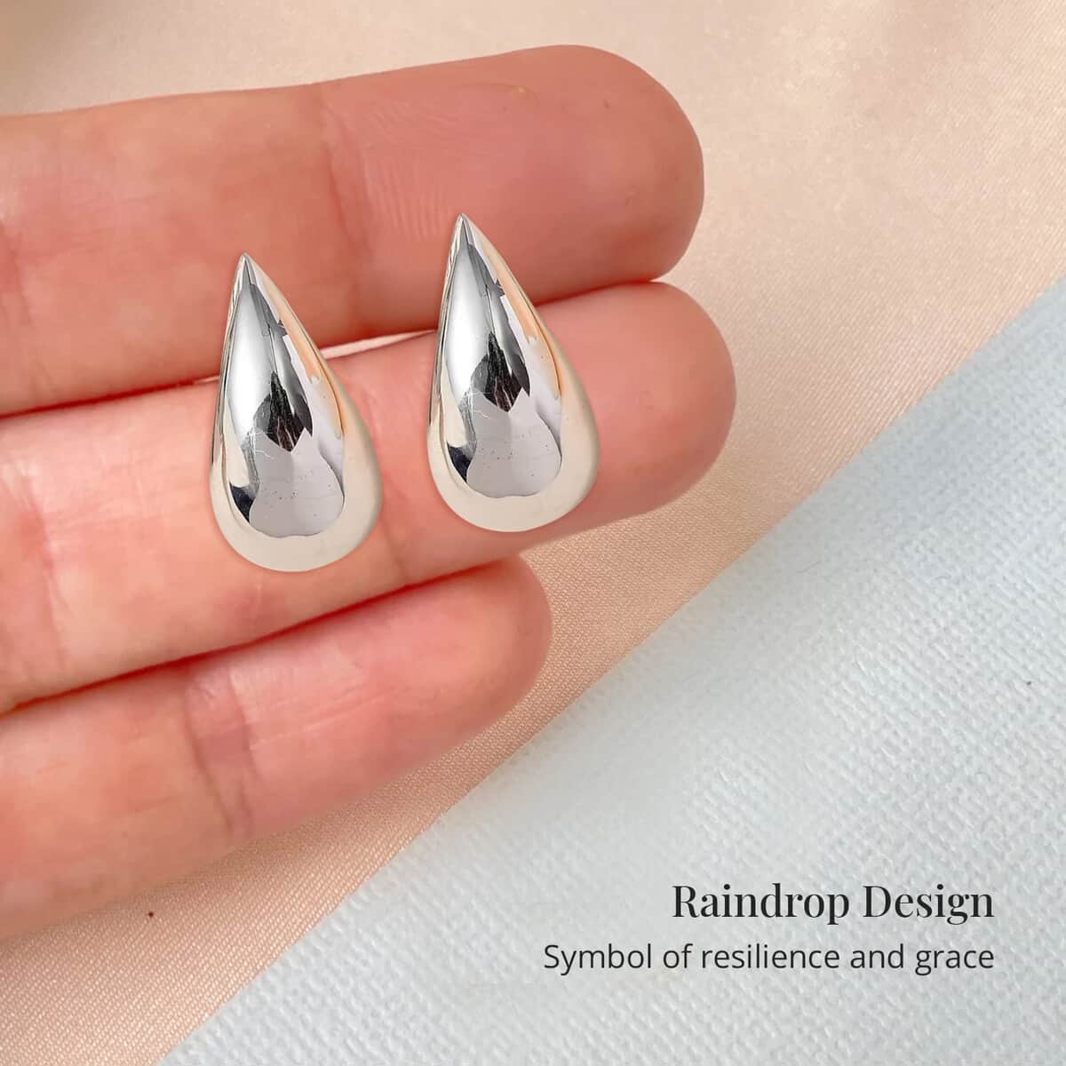 Raindrop Earrings in Platinum Over Sterling Silver 6.60 Grams image number 3