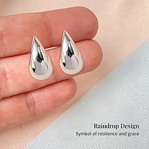 Raindrop Earrings in Platinum Over Sterling Silver 6.60 Grams