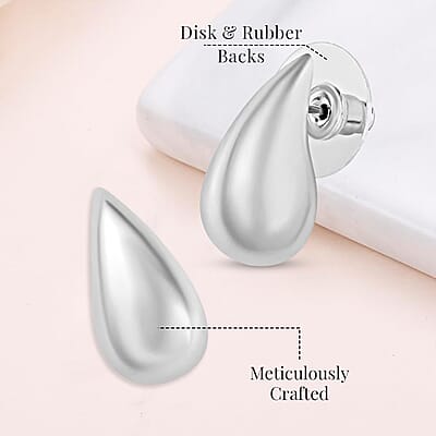Raindrop Earrings in Platinum Over Sterling Silver 6.60 Grams