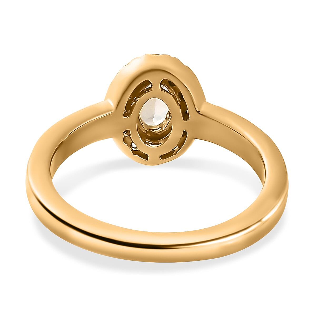 Natural Golden Tanzanite and White Zircon 1.00 ctw Ring in Vermeil YG Over Sterling Silver (Size 10.0)