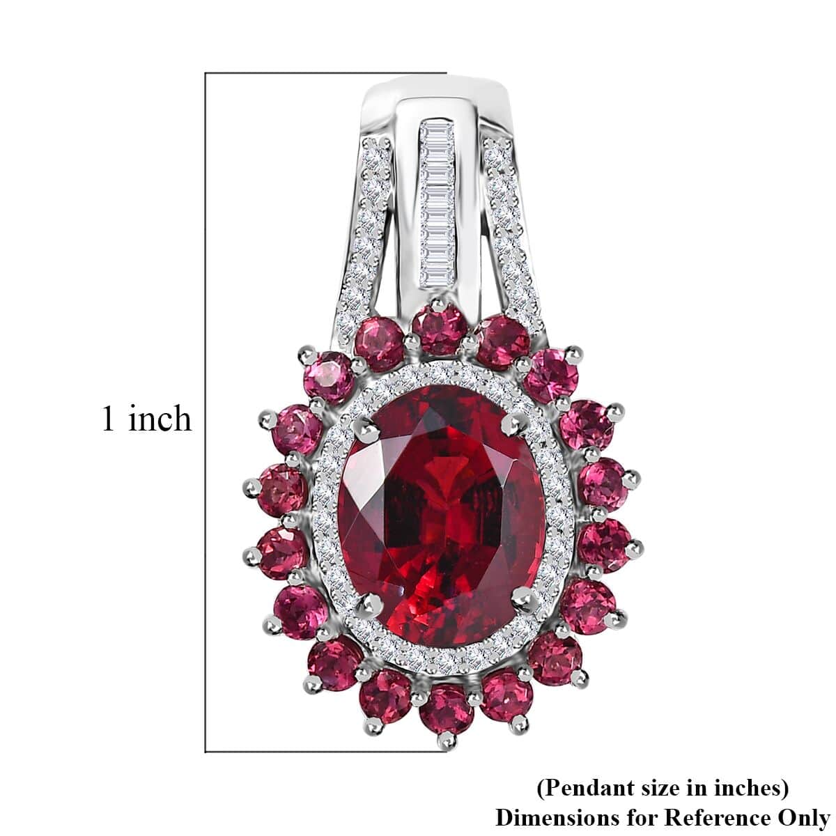 Rhapsody 950 Platinum AAAA Ouro Fino Rubellite and E-F VS Diamond Floral Pendant 5.25 Grams 2.65 ctw image number 5