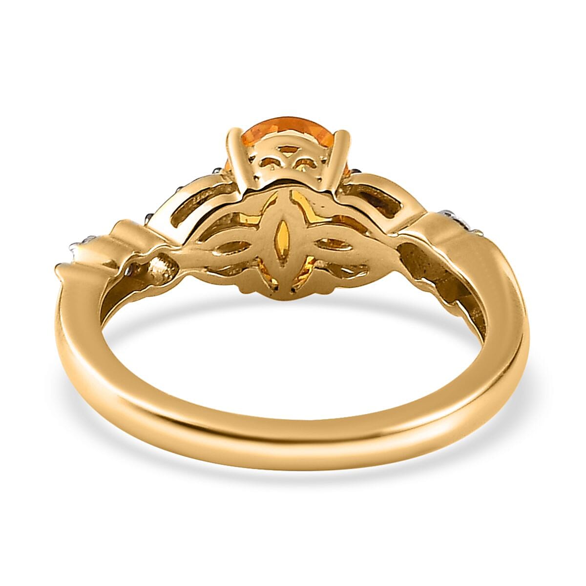 Premium BURITI Fire Opal and Multi Gemstone Ring in Vermeil Yellow Gold Over Sterling Silver (Size 10.0) 1.00 ctw