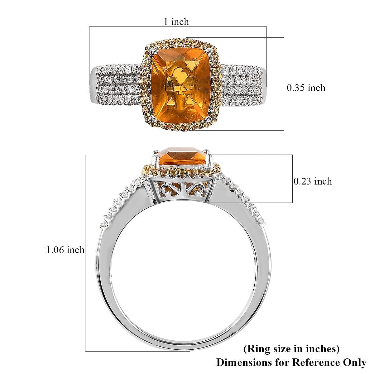 Premium Brazilian Fire Opal and Multi Gemstone Ring in Platinum Over Sterling Silver 2.60 ctw image number 5