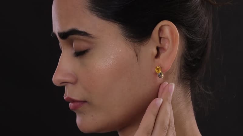 Premium BURITI Fire Opal and Tanzanite J-Hoop Earrings in Vermeil Yellow Gold Over Sterling Silver 2.10 ctw