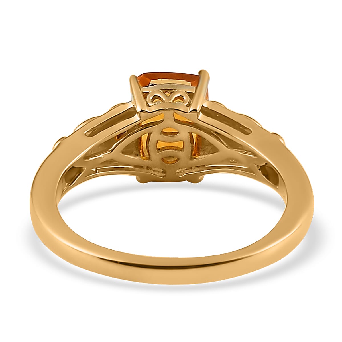 Premium BURITI Fire Opal and Lotus Garnet Ring in Vermeil Yellow Gold Over Sterling Silver (Size 10.0) 1.10 ctw