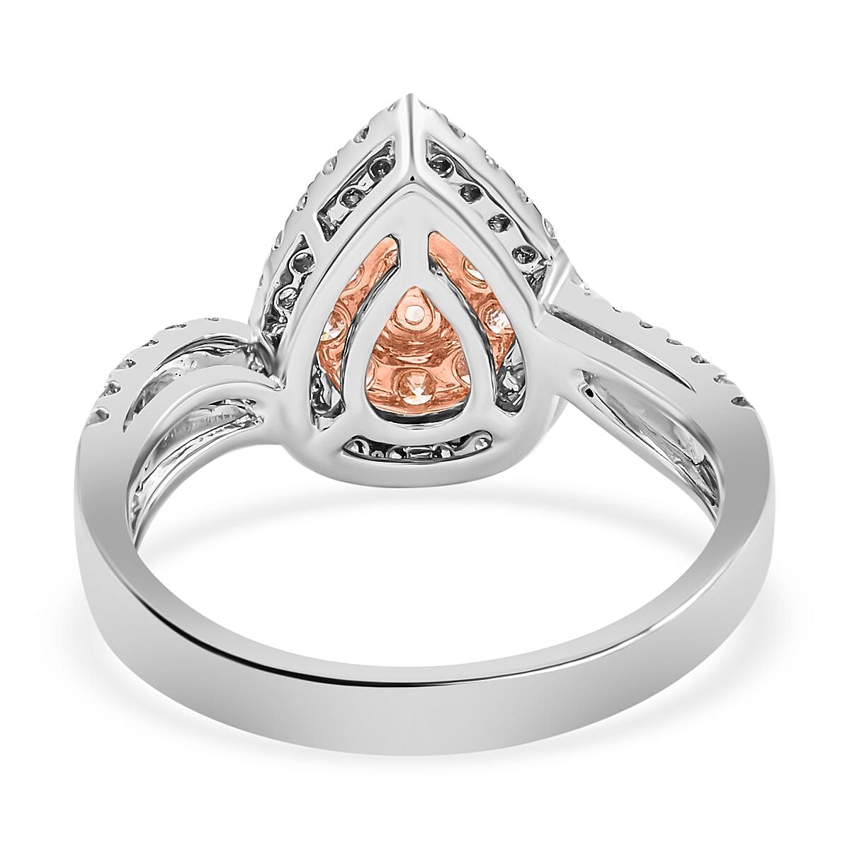 Modani 14K Rose and White Gold Natural Pink and White Diamond Ring (Size 10.0) 1.00 ctw image number 4