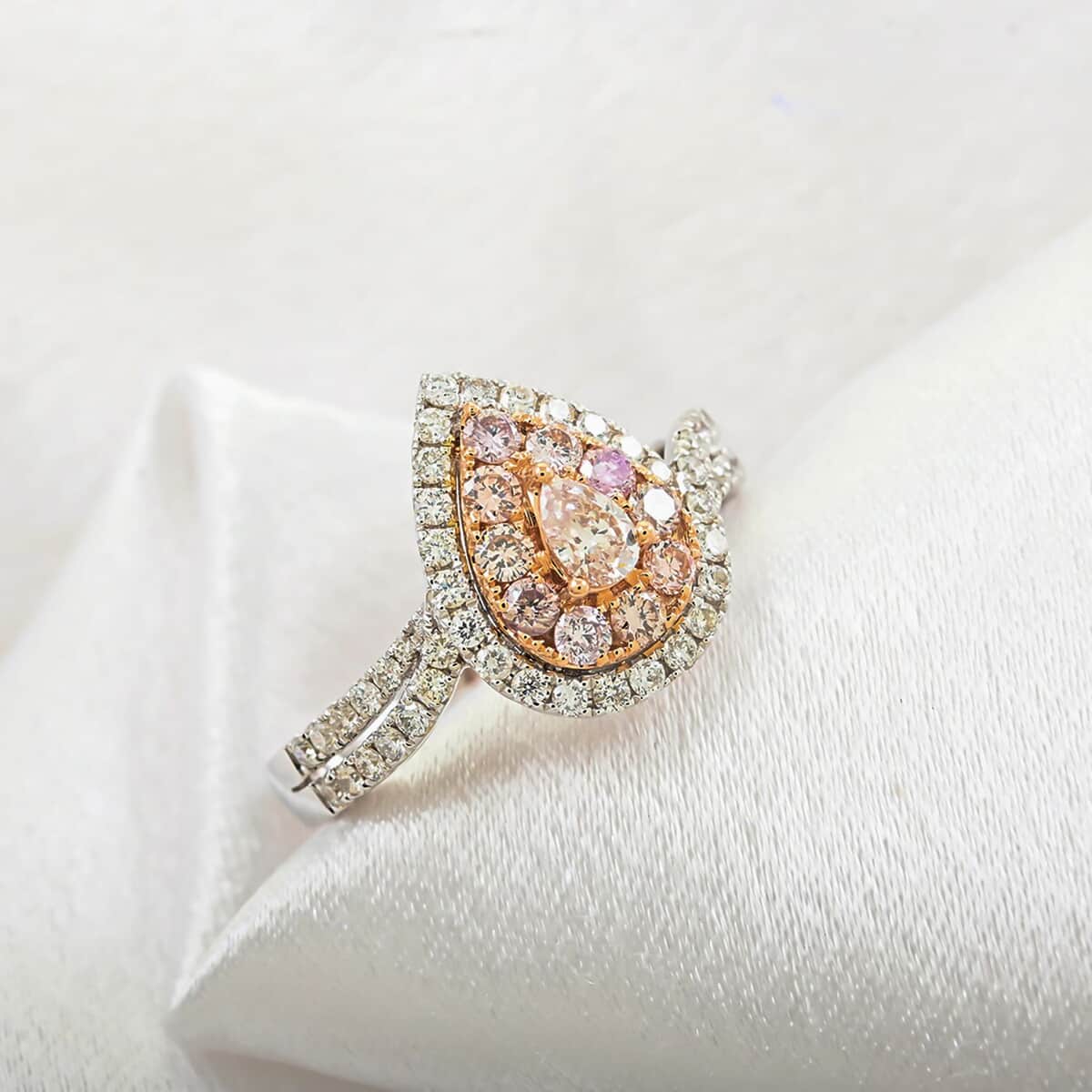 Modani 14K Rose and White Gold Natural Pink and White Diamond Ring (Size 6.0) 1.00 ctw image number 1