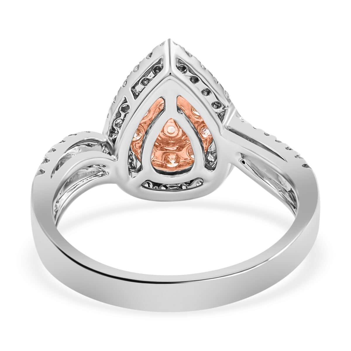Modani 14K Rose and White Gold Natural Pink and White Diamond Ring (Size 6.0) 1.00 ctw image number 4
