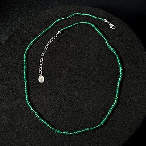 Certified Rhapsody AAAA Zambian Emerald Beaded Graduated Necklace in 950 Platinum 36.00 ctw (18-20 Inches)