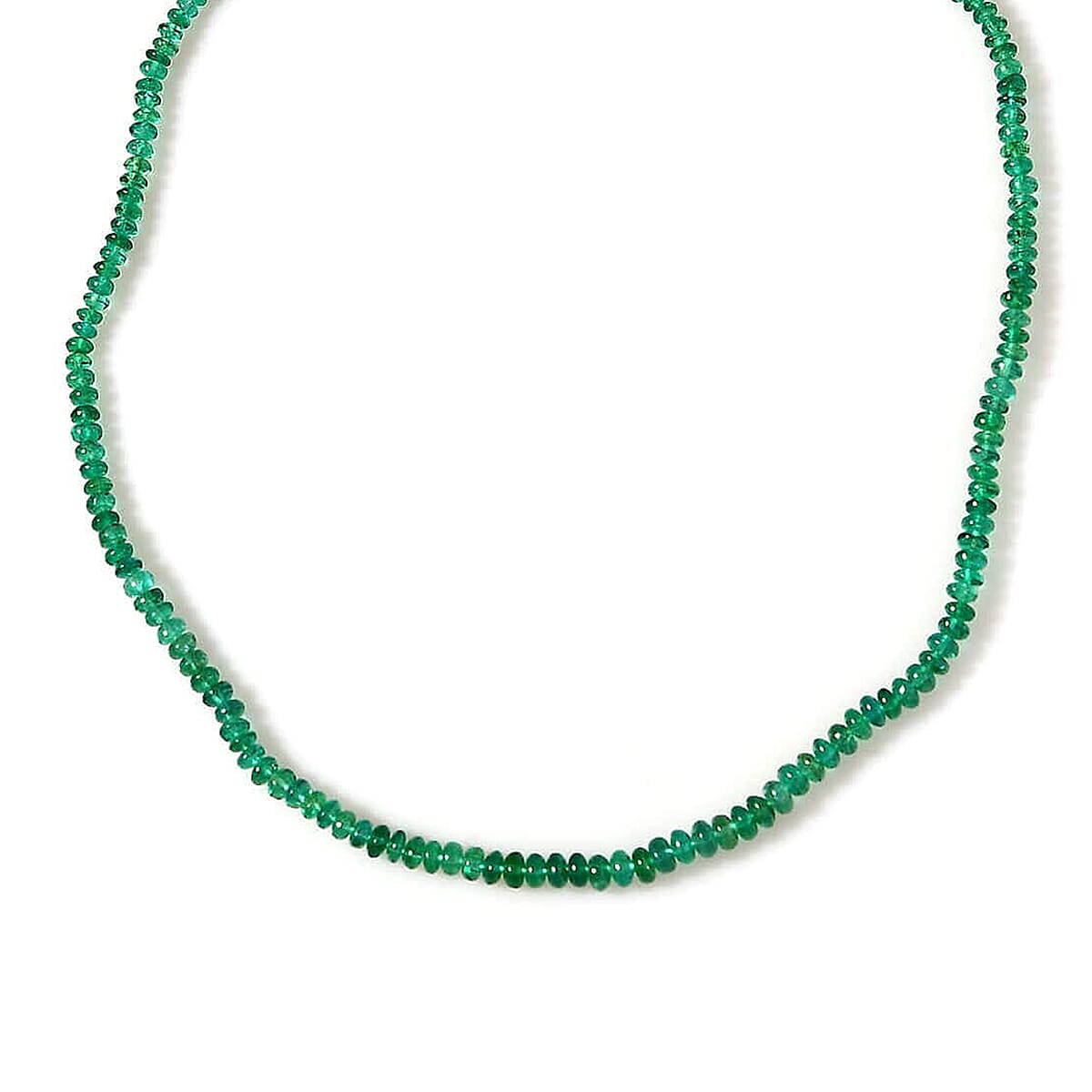 Doorbuster Certified & Appraised Rhapsody 950 Platinum AAAA Emerald Beaded Graduation Necklace (18 Inches) with 2 Inch Extender 36.00 ctw image number 5