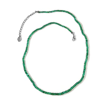 Certified and Appraised Rhapsody AAAA Zambian Emerald Beaded Graduated Necklace in 950 Platinum 36.00 ctw (18-20 Inches)