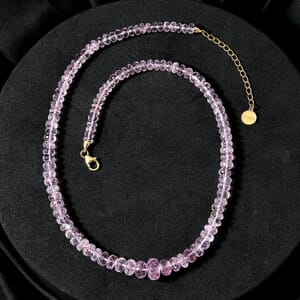 Certified & Appraised Iliana 18K Yellow Gold AAA Pink Morganite Beaded Necklace 18-20 Inches 145.00 ctw
