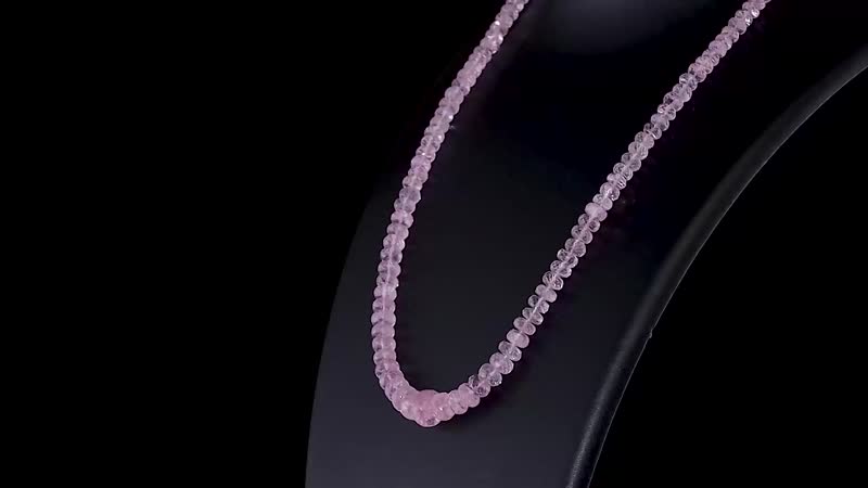 Certified & Appraised Iliana 18K Yellow Gold AAA Pink Morganite Beaded Necklace 18-20 Inches 145.00 ctw