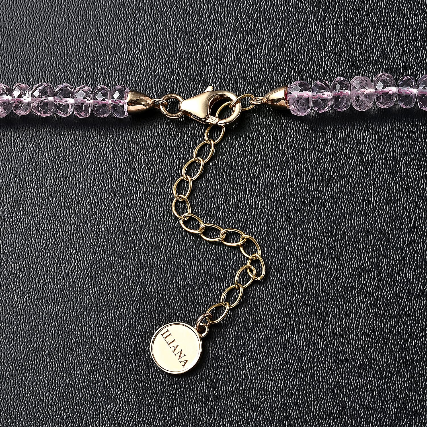 Certified & Appraised Iliana 18K Yellow Gold AAA Pink Morganite Beaded Necklace 18-20 Inches 145.00 ctw