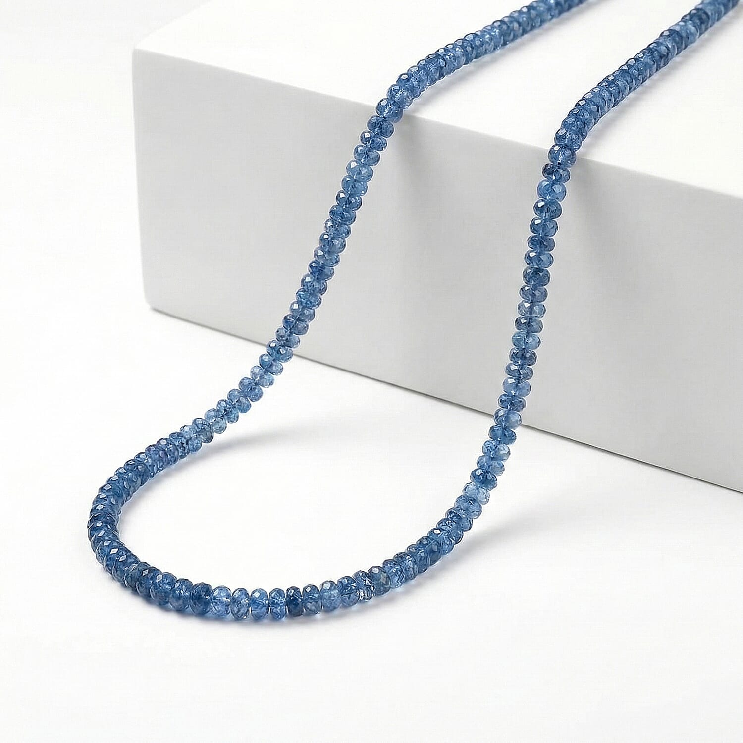 Certified & Appraised Rhapsody AAAA Santa Maria Aquamarine 68.10 ctw Beaded Necklace in 950 Platinum (18 Inches)