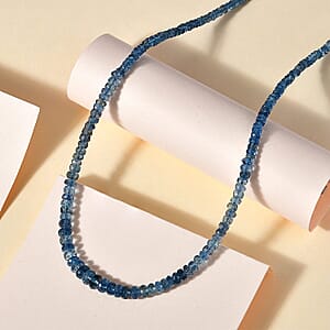 Deanna's Birthday Special Rhapsody AAAA Santa Maria Aquamarine Beaded Graduation Necklace, 950 Platinum Necklace, 18 Inch Necklace 68.10 ctw