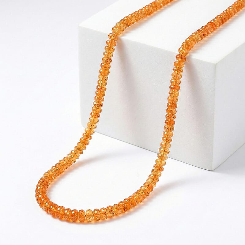 Certified & Appraised Iliana 18K Yellow Gold AAAA Viceroy Spessartine Garnet Beaded Necklace 18-20 Inches 65.00 ctw