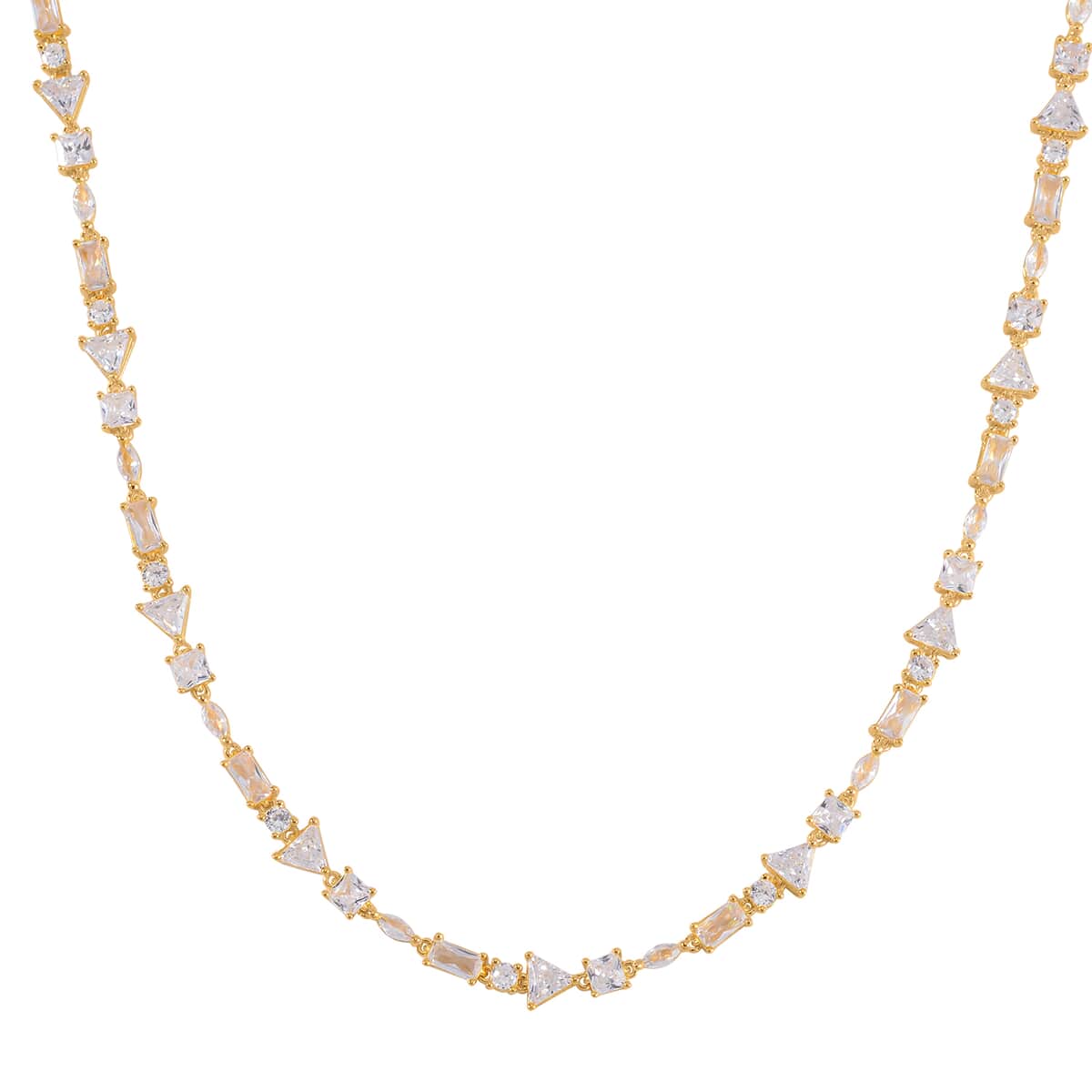 Lustro Stella Finest CZ Mixed Shapes Choker Necklace 13-16 Inches in Vermeil Yellow Gold Over Sterling Silver 20.50 ctw image number 0