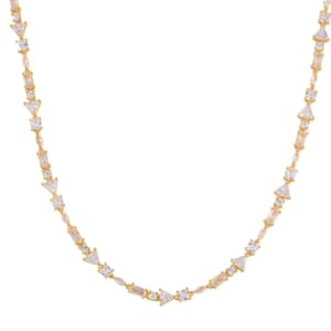 Lustro Stella Finest CZ Mixed Shapes Choker Necklace 13-16 Inches in Vermeil Yellow Gold Over Sterling Silver 20.50 ctw