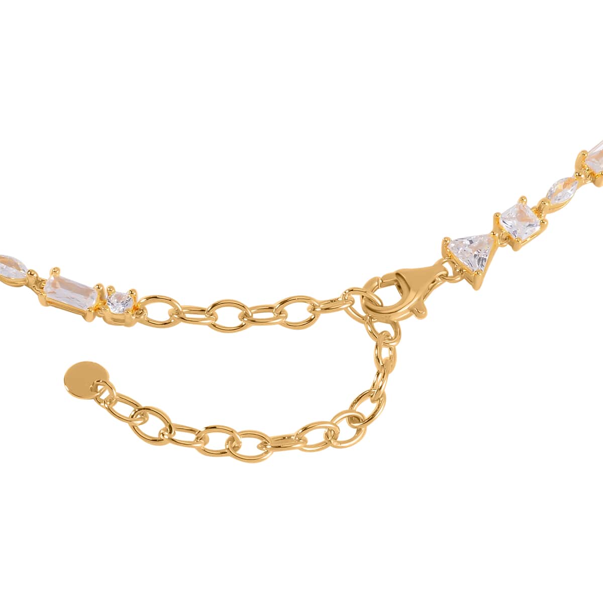 Lustro Stella Finest CZ Mixed Shapes Choker Necklace 13-16 Inches in Vermeil Yellow Gold Over Sterling Silver 20.50 ctw image number 3