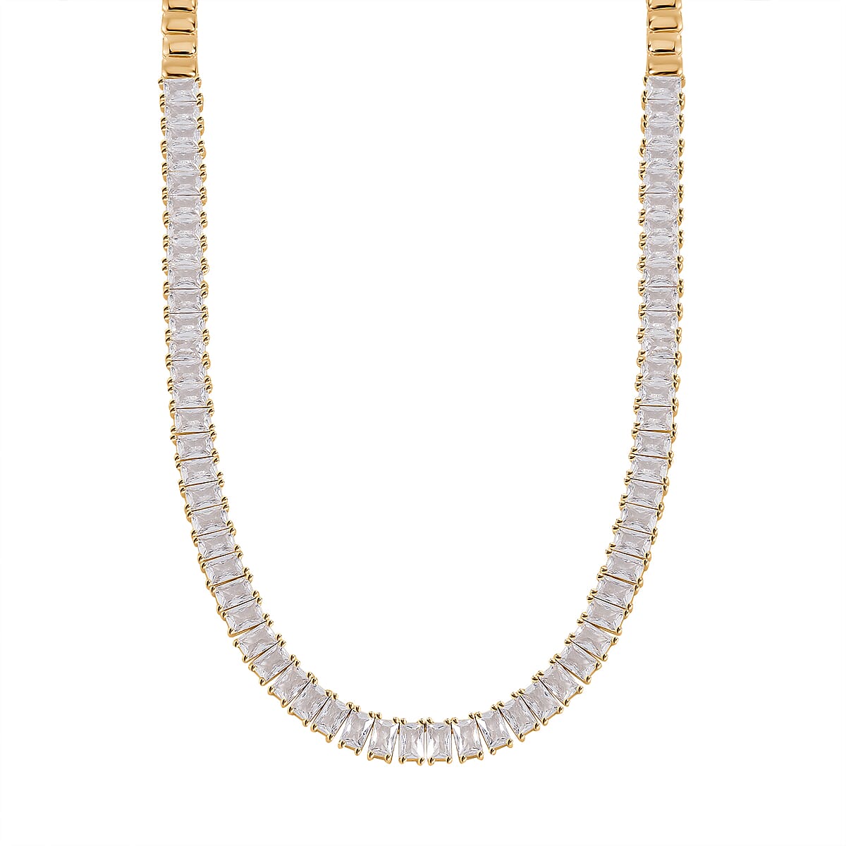 Lustro Stella Finest CZ Choker Necklace 13-16 Inches in Vermeil Yellow Gold Over Sterling Silver 56.80 ctw image number 0