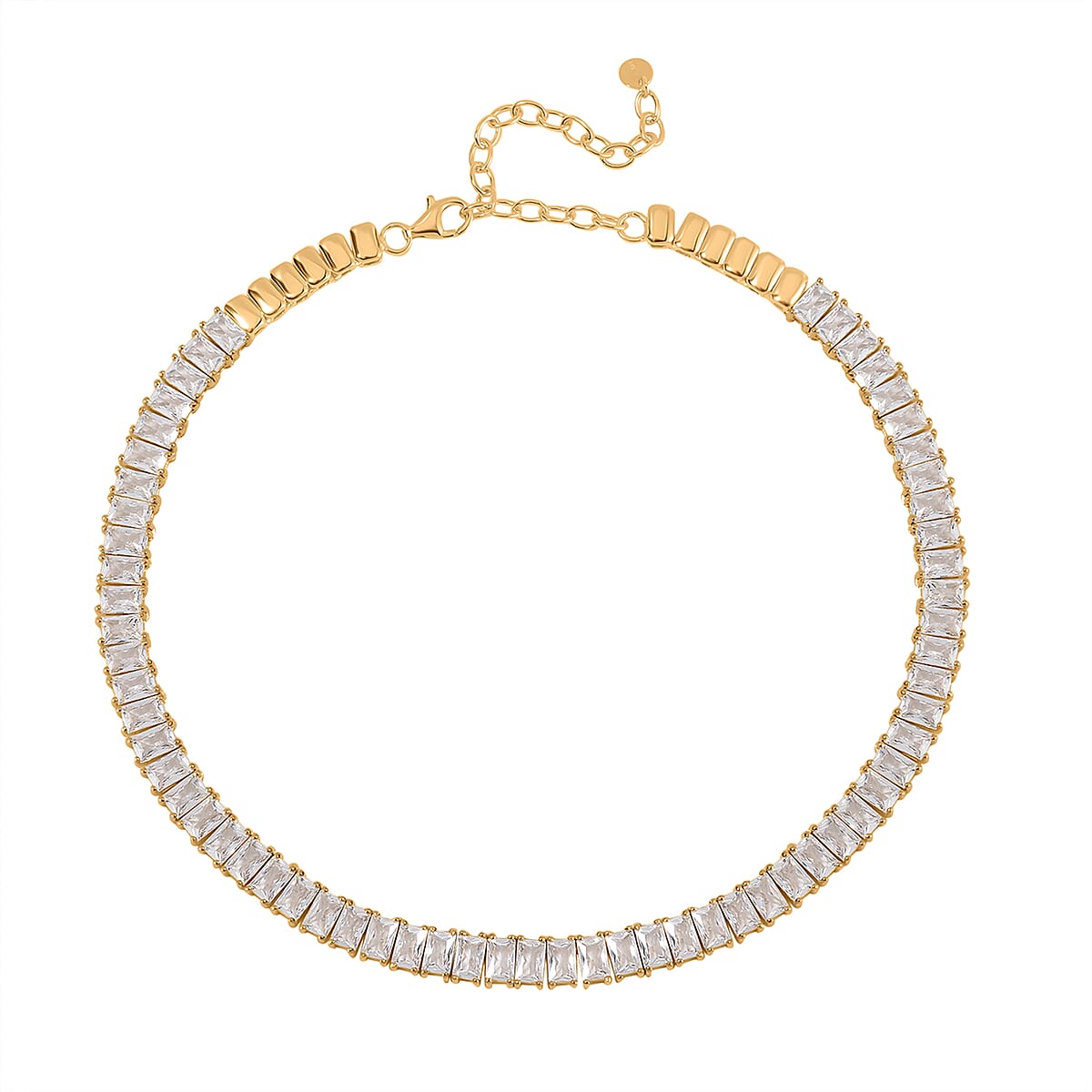 Lustro Stella Finest CZ Choker Necklace 13-16 Inches in Vermeil Yellow Gold Over Sterling Silver 56.80 ctw image number 2