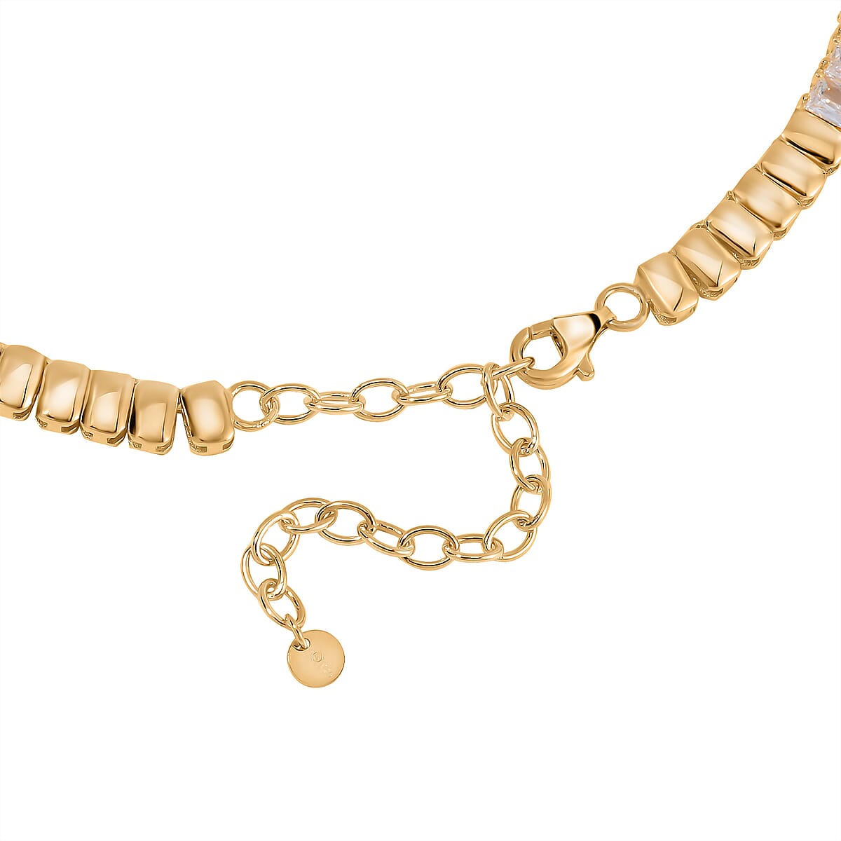 Lustro Stella Finest CZ Choker Necklace 13-16 Inches in Vermeil Yellow Gold Over Sterling Silver 56.80 ctw image number 3